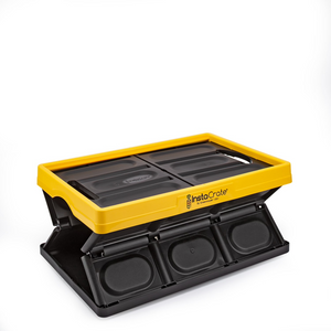 Greenmade InstaCrate Collapsible and Stackable Storage Crate, 12 Gallon, Black and Yellow (MADE IN USA)