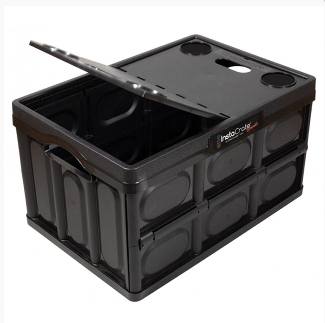 Greenmade InstaCrate Grande Black Collapsible Storage Container with Lid 16.5 Gallon Made in USA (Free Fast Shipping)