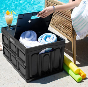 Greenmade InstaCrate Grande Black Collapsible Storage Container with Lid 16.5 Gallon Made in USA (Free Fast Shipping)